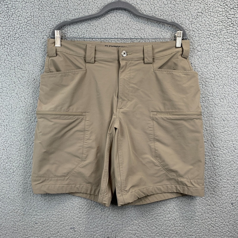 Duluth Trading Flexpedition 9" Relaxed Fit Khaki Shorts Size 34